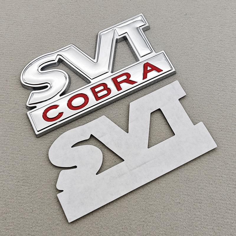 3D Metal Logo SVT COBRA Car Sticker Rear Trunk Badge Front Grille Emblem For Ford Mustang Shelby GT500 GT350 F150 GT Accessories