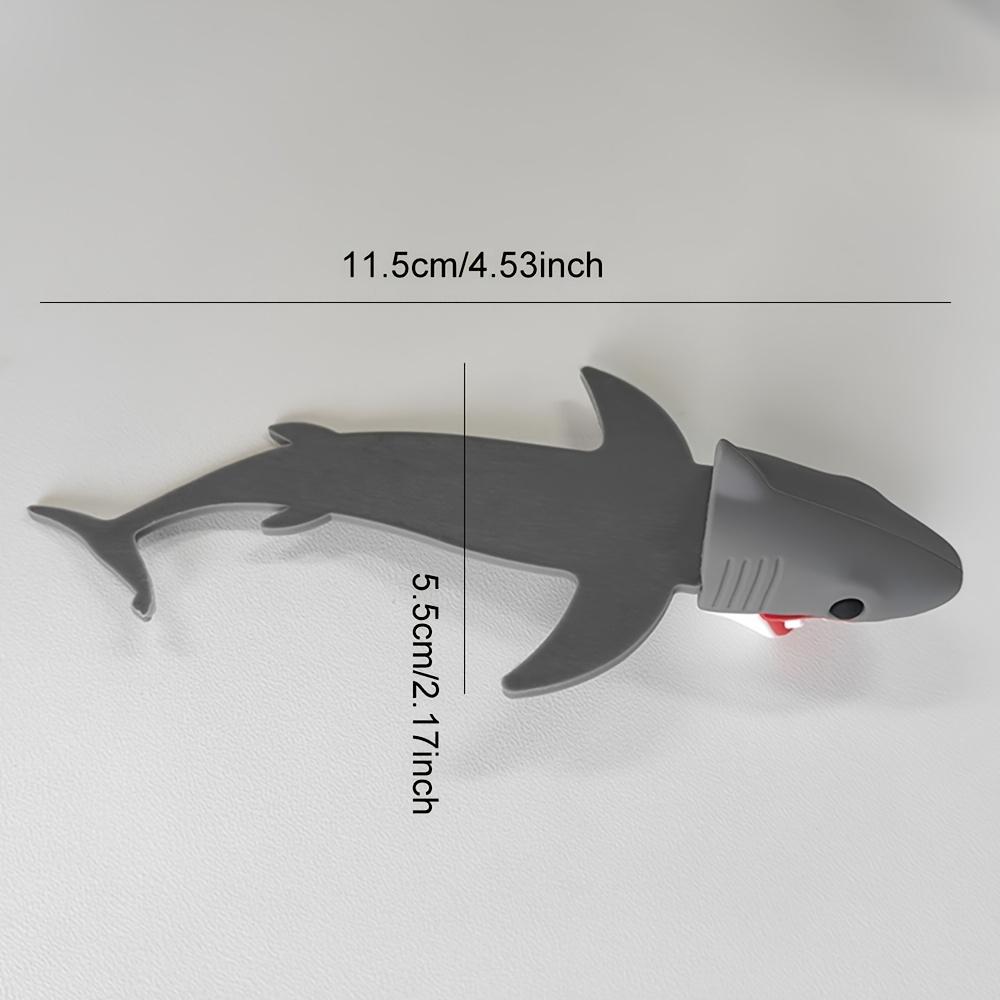 Creative 3D Great White Shark Bookmark- Durable Plastic, Black with Red Teeth Detail, Student Stationery Gift for School Opening