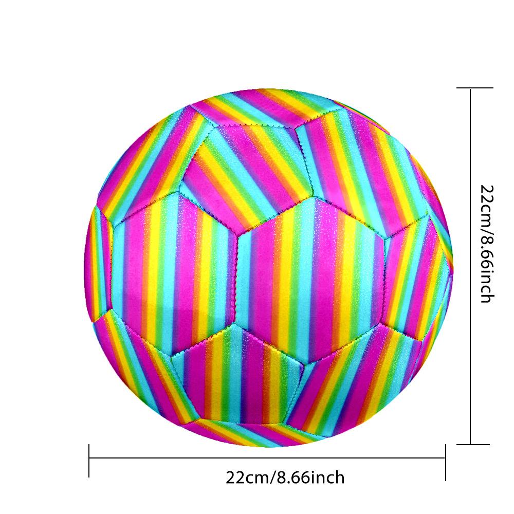 1pc Rainbow Stripes Background Size 5 Soccer Ball Professional Match Training Football Indoor &Outdoor Sports Ball Lightweight Durable M6540