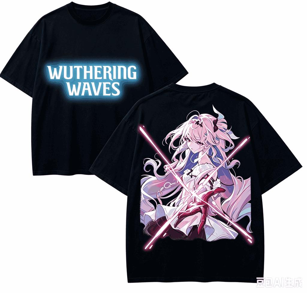 Wuthering Waves Anime Lover T-shirt Harajuku Cotton New Model High Street Retro Fashion Oversized Unisex Hot Product Classic Tee
