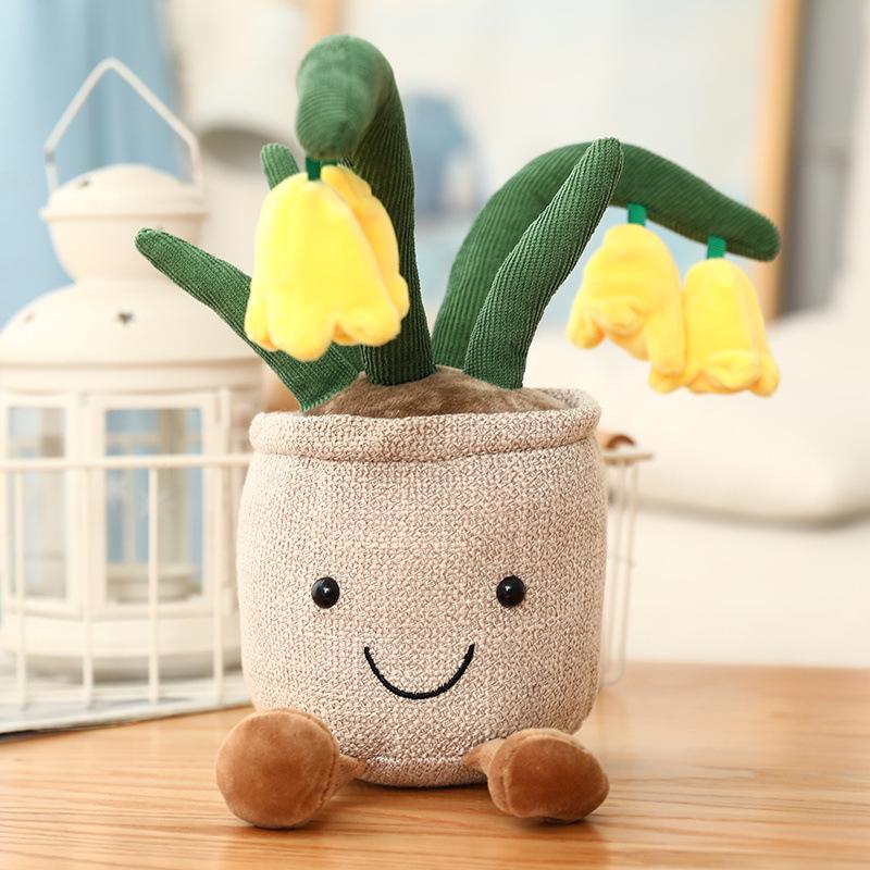 Creative Plush Tulip Succulent Ornaments – Fun Simulated Potted Decor for Home, Study, or Living Room
