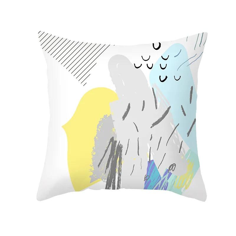 Pink Blue Abstract Decorative Pillowcase Office Living Room Car Ornaments Home Pillowcase