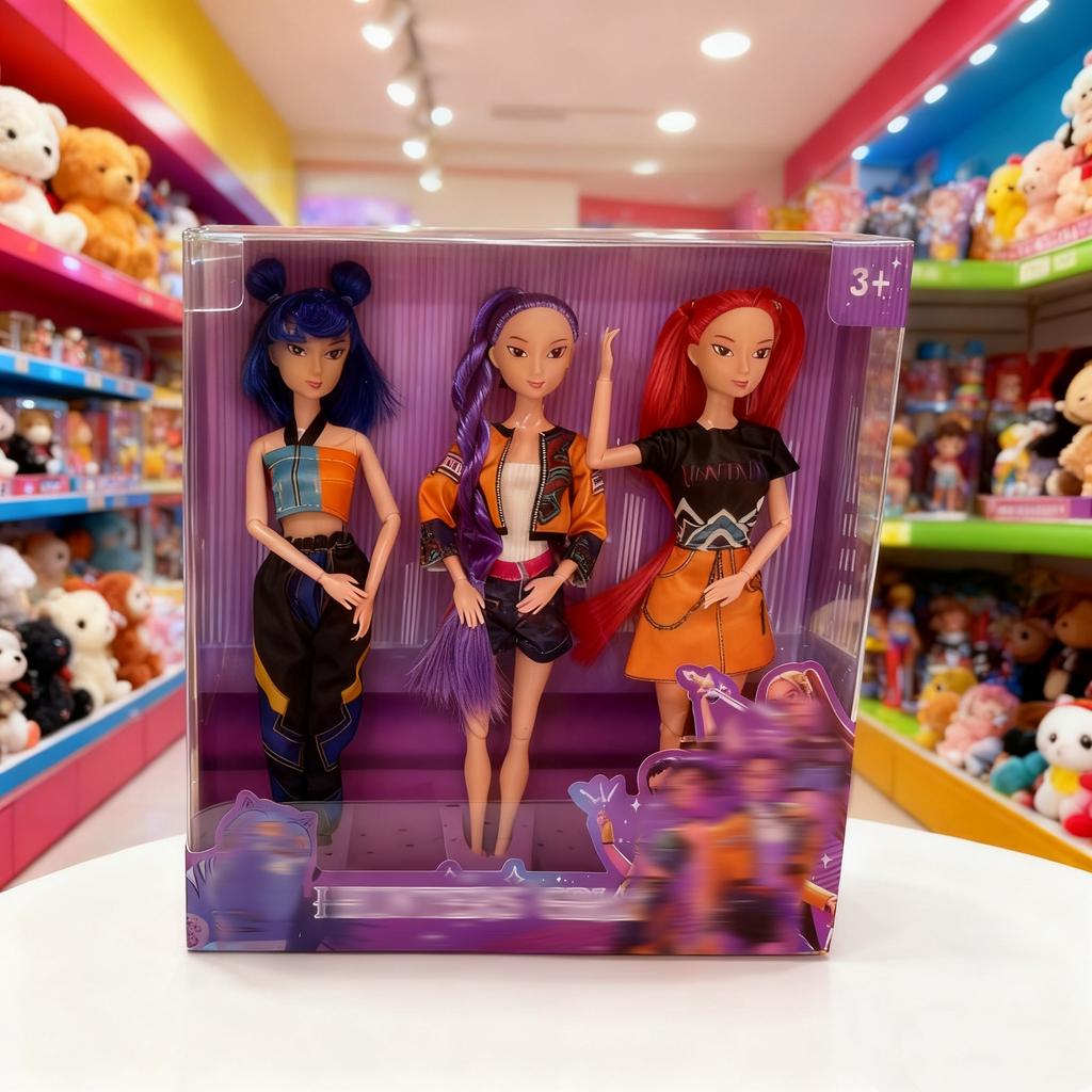 KPOP Demon Hunters BJD Doll Set - Rumi, Mira & Zoey Vinyl Action Figures, Complete Collection of Hunter Girls, Ready to Ship