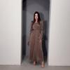 Elegant Retro V-neck Age-reducing Bubble Sleeve Long Lace-up Waist Long Sleeve Dress