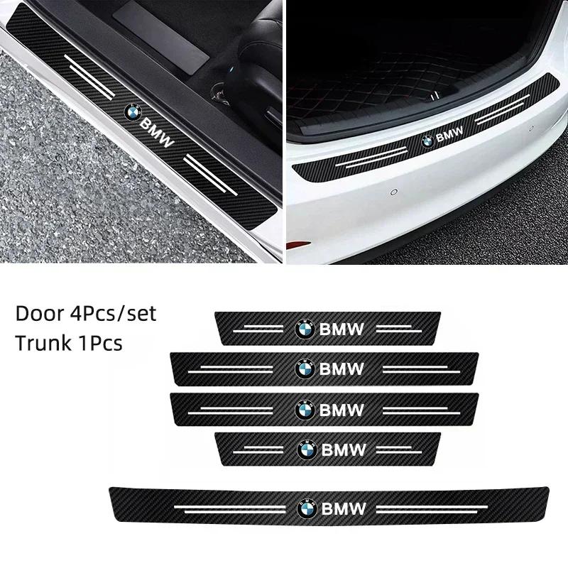 -Car Threshold Protection Stickers Scratch Resistant Accessories For BMW E46 E90 E60 F30 F10 E39 i3 i4 X1 X2 X3 X5 X4 X6 X7 M3 M 4Pcs Door-1Pcs Trunk