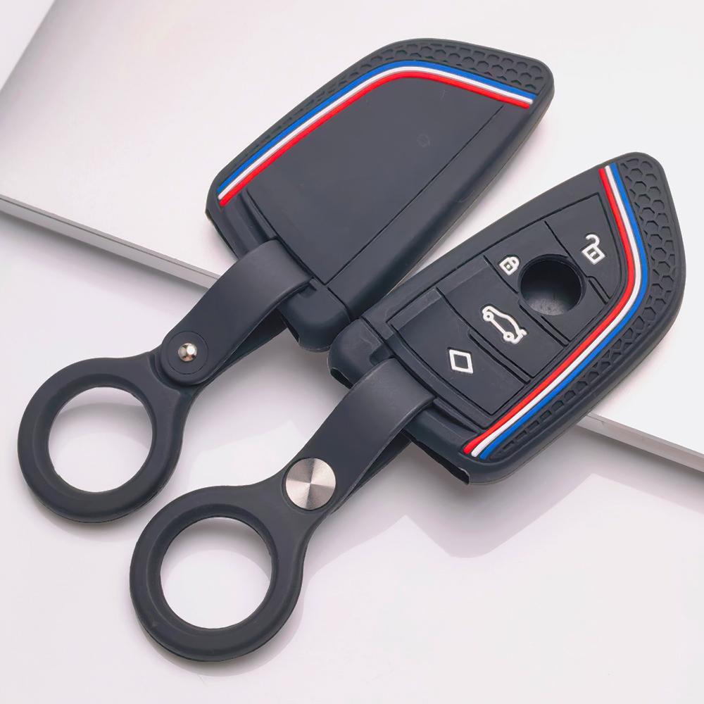 Key Fob Cover for BMW X1 X2 X3 X4 X5 X6 F10 F11 with Keychain Anti-Scratch Surface Shockproof Structure Soft Grip Texture Easy Install Design