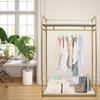 Golden Clothes Rack, Adjustable Garment Display Stand with Rolling Wheels, Freestanding Clothing Rack for Store, Boutique, Home