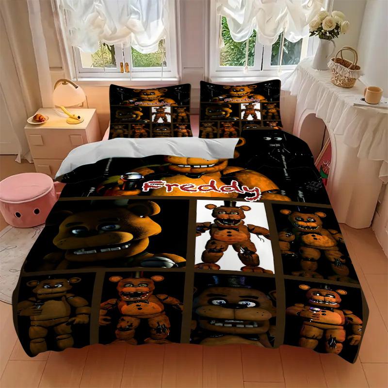 Freddy'S Fearsome Friends Print 3Pcs Bedding Setduvet Cover With 2 Bedropillowcase Home Birthday Gift