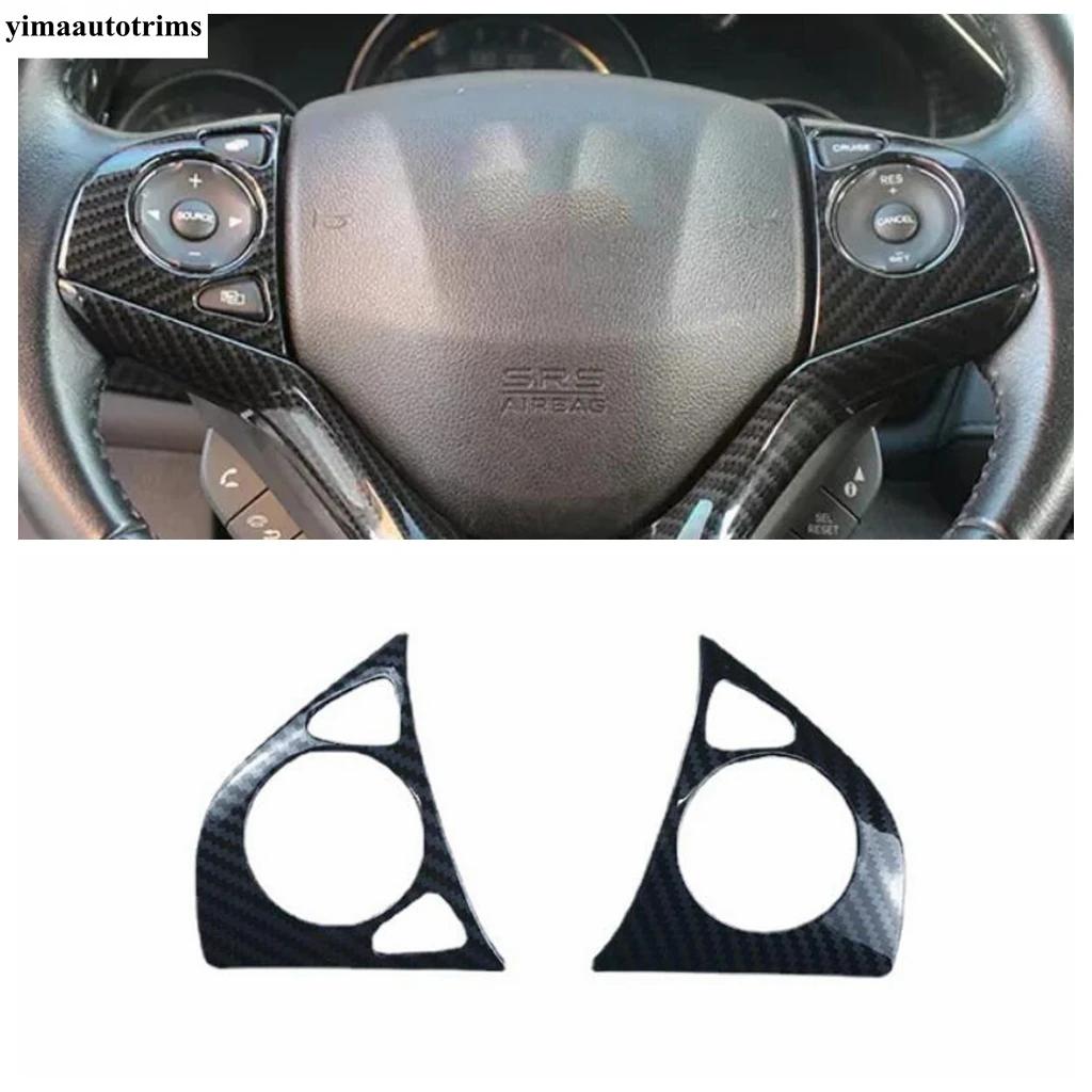 For Honda Vezel HR-V 2014 - 2025 ABS Carbon Fiber Car Steering Wheel Button Frame Decoration Cover Trim Accessories Interior