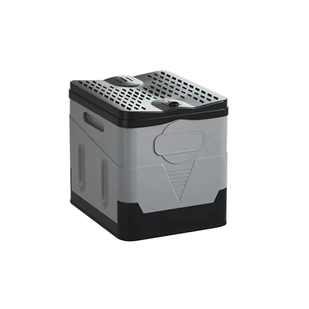

Portable Foldable Outdoor Toilet Anti Odor Strong Bearing Reusable Trash Can Car Emergency Toilet For Hiking Camping Long Trip сірий