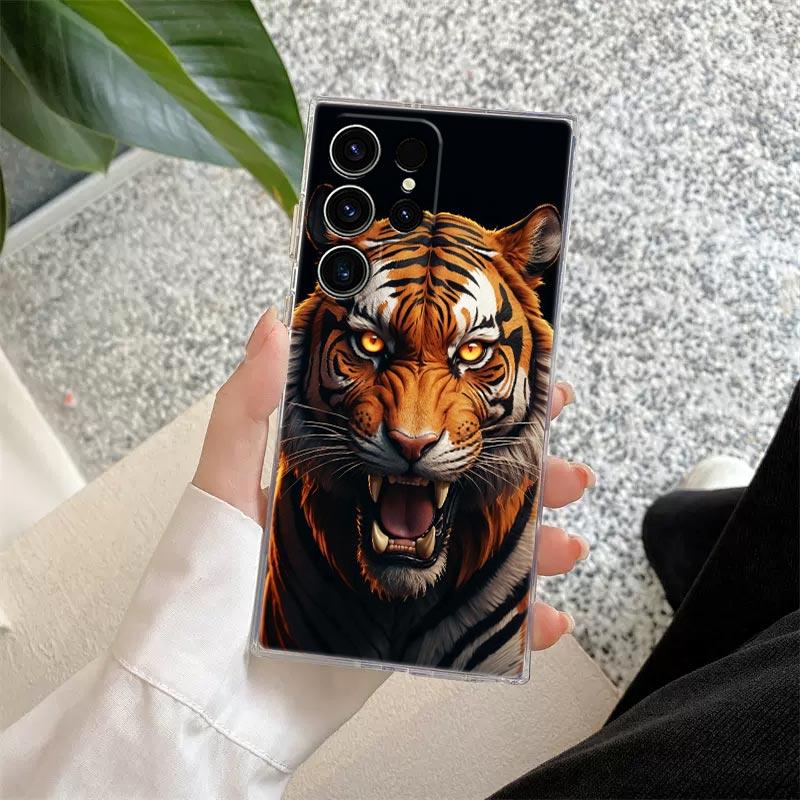 Tiger Tiere Klare Hülle Für Samsung Galaxy S26 S25 S24 S23 Ultra S20 S21 FE S22 Plus S26 Ultra S25FE Weiche Silikon Handyhülle