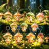 Cute Cartoon Mushroom Acrylic Keychain Kawaii Fadeless Design Lightweight Purse Charm Decoration for Women Holiday Gifts