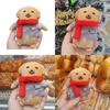 Adorable Korean Style Dipping Sauce Dog Plush Toy With Red Scarf Gift For Dog Lovers
