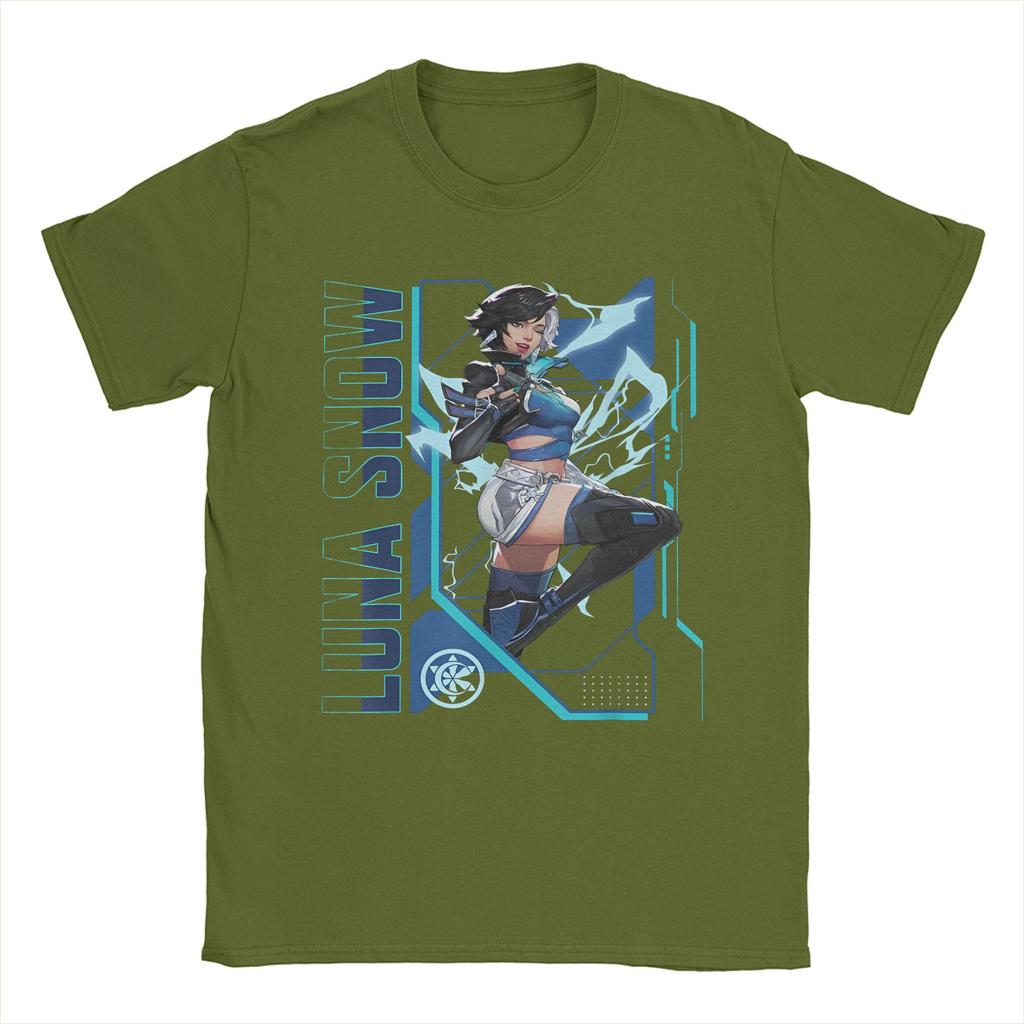 Marvel-Rivals Gamerverse PVP Luna Snow Men T Shirts Video Game Vintage Tees Short Sleeve Round Collar T-Shirts Cotton Gift Tops