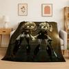 Cartoon Murder Drones Uzi V Robot Flannel Blanket Soft Warm Throw Blanket for Bedroom Living Room Bed Travel Camping Picnic