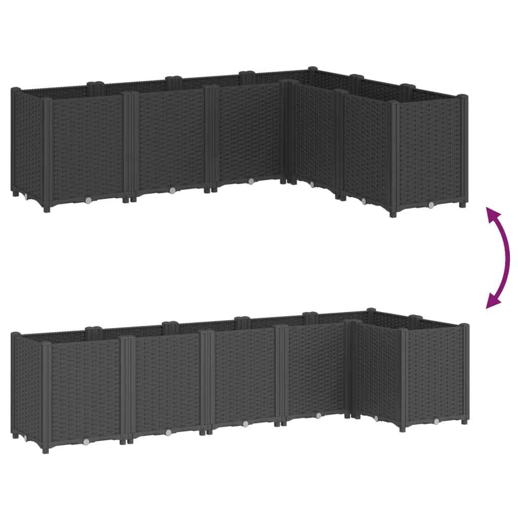 Planter Box Black 160x120x53 cm PP