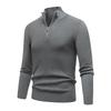 Men S Twisted Knit Half Zip High Neck Sweater Solid Color Winter Fashion