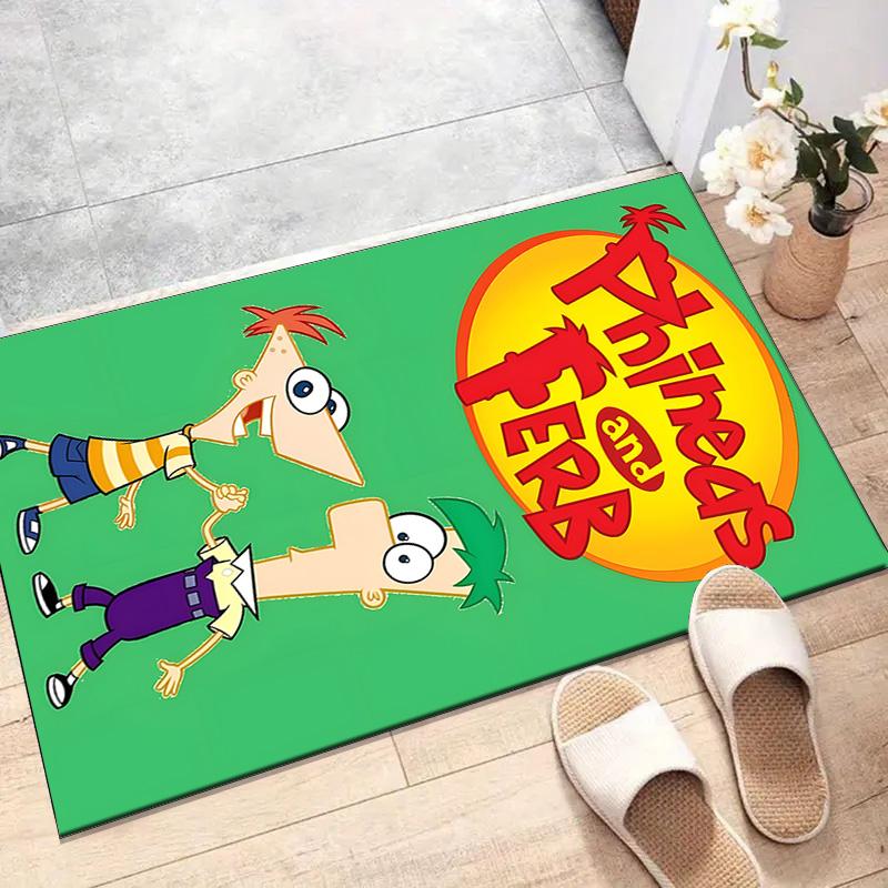 1pc P-Phineas and Ferb Design Printed Area Rug Carpet for Bedroom Living Room Home Decor Rugs Mat Non Slip Mat Rug for Bedside