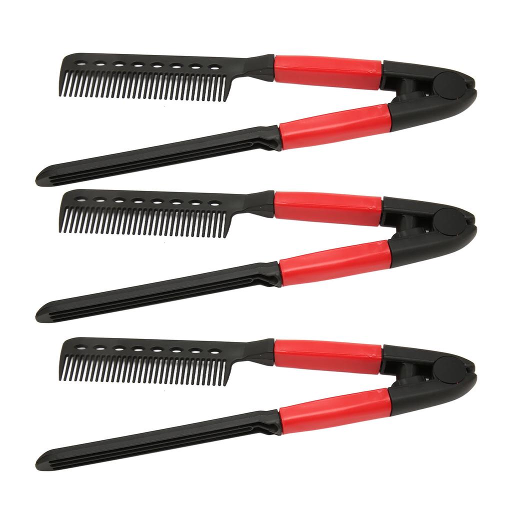 3 Stück V-förmiger Styling-Haarkamm Hochtemperaturbeständiger Haarglättungskamm zum Glätten von verknotetem Haar