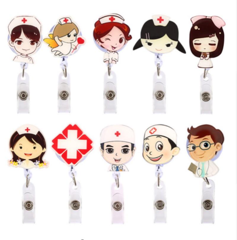Retractable Badge Reel Nurse Exhibition ID Name Card Holder Office Supplies