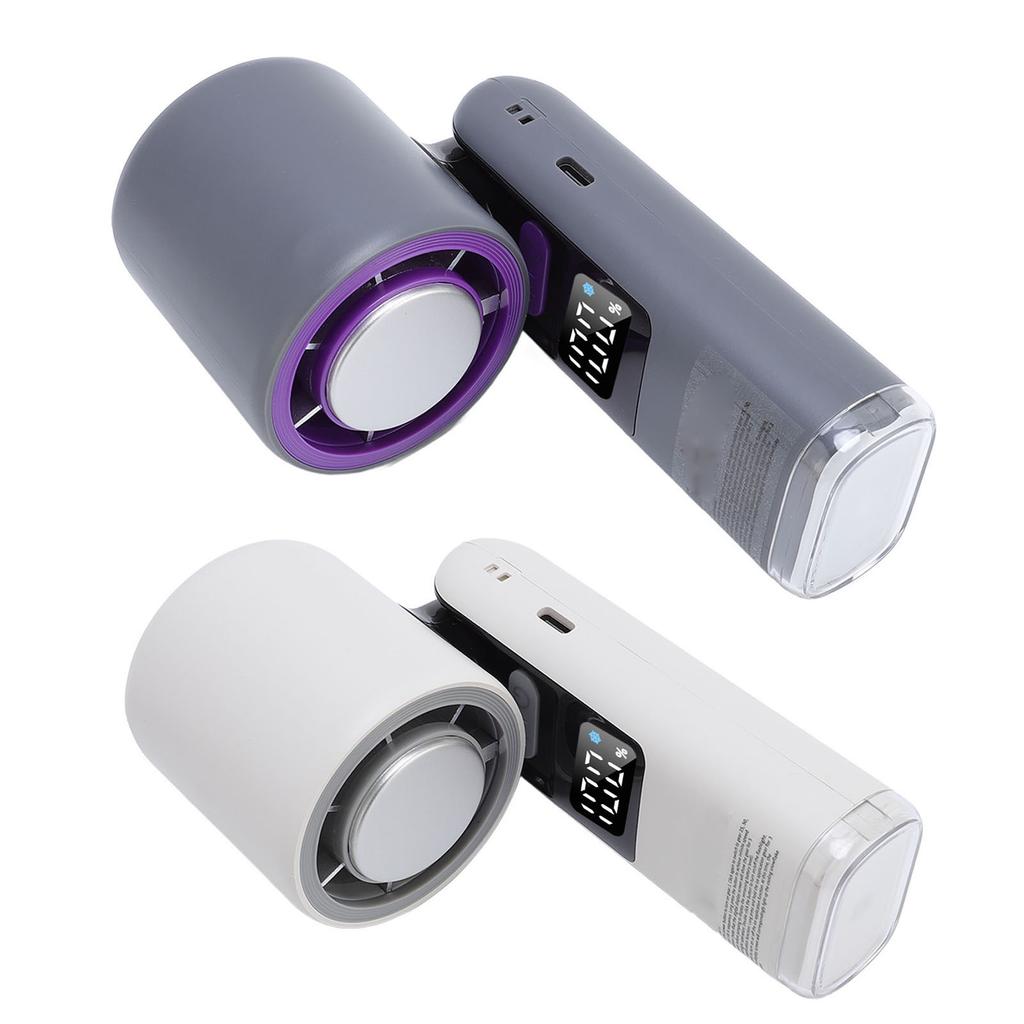 Handheld Fan Digital Display High Speed Turbine Ice Cooling Fan Foldable Fan with Light for Travel O