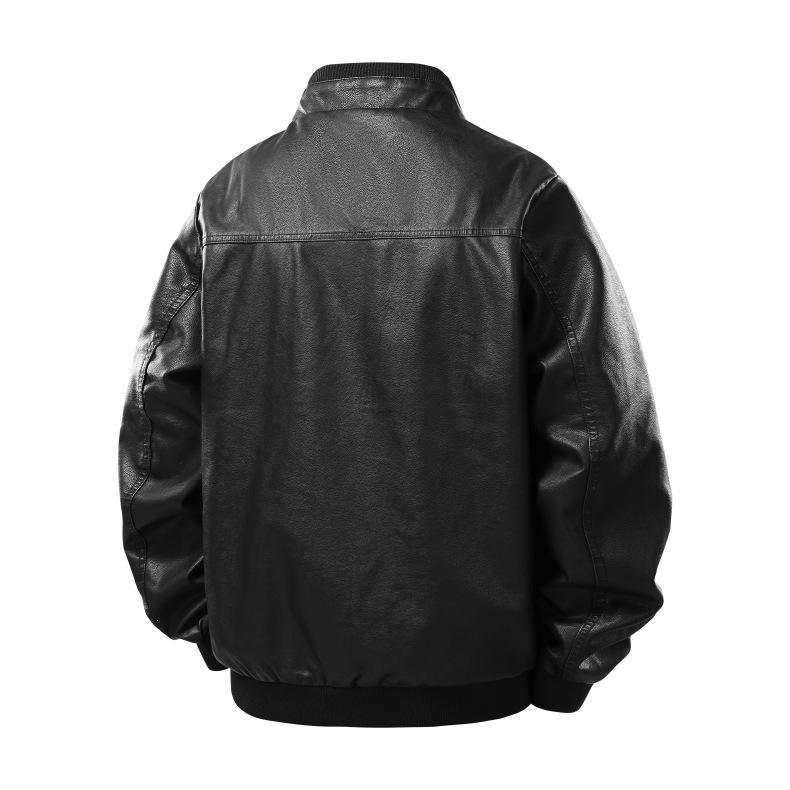 Popular autumn and winter new men's stand-up collar leather jacket, locomotive style casual top, short windproof and men's leather jacket