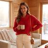 Women's Color Asymmetric Lapel Long Sleeve Pullover Top for Everyday Fashion