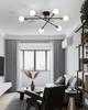 6-Light Chandelier Ceiling Light, E26 Pendant Light, Stylish Nordic LED Lighting Fixture, Rotatable Spotlight, Iron Construction, Retro Living Room