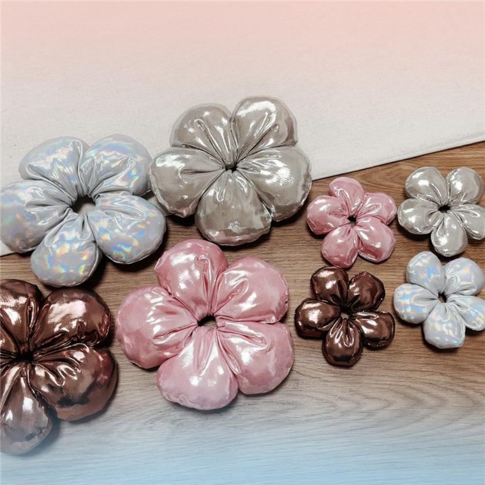 Exaggerated Large Satin Hair Scrunchies Flower Shape Exaggerated Hair Ring Women