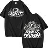 Stray Kids Run It Welttournee T-Shirt, Beidseitig Bagua Yin-Yang Silhouette Vintage Kpop Fan Kurzarm-T-Shirts