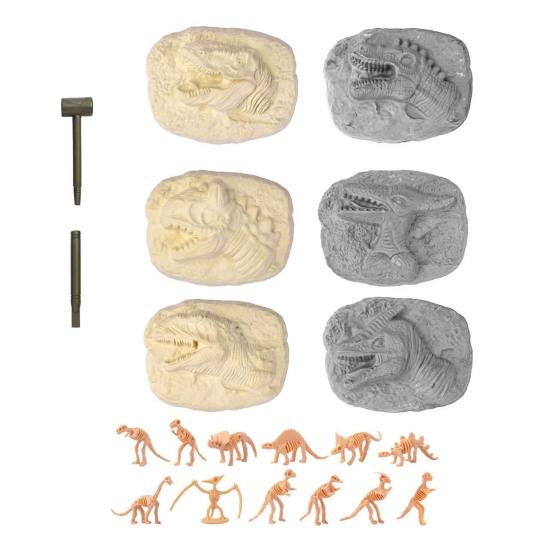 Dinosaur Egg Dig Kit Excavation Toy with Random Skeleton Models Includes Dig Tools & Guide Educational STEM Activity for Kids