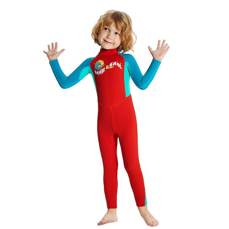 Boys UV Protection Swimwear Long Sleeve Rash Guard One-Piece Swimsuit UPF 50 Quick Dry Nylon Spandex