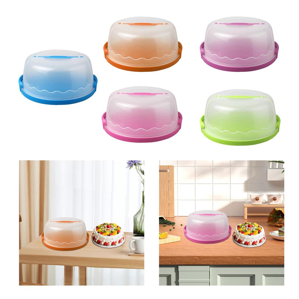 Cake Box, Tray, Container, Pastry Stand, Airtight Lid, Practical Handle, PP Material,