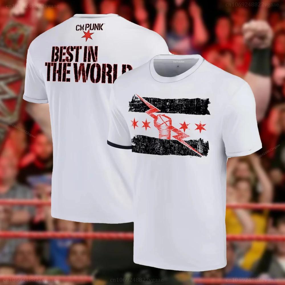 

Летняя футболка CM Punk Футболка для рестлинга Винтажная хлопковая Футболка чемпиона по боксу Хлопковая одежда для спортзала Тренировочная футболка Детский размер для мальчика и девочки 4XL