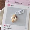 Kawaii Cartoon Novelty Cat Doughnut Keychain Cute Creative Keyring Pendant  Funny Backpack Decoration Accessories Gifts