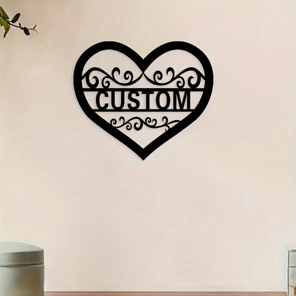 Custom Metal Heart Wall Art Sign for Home Garden Porch Valentine Decor