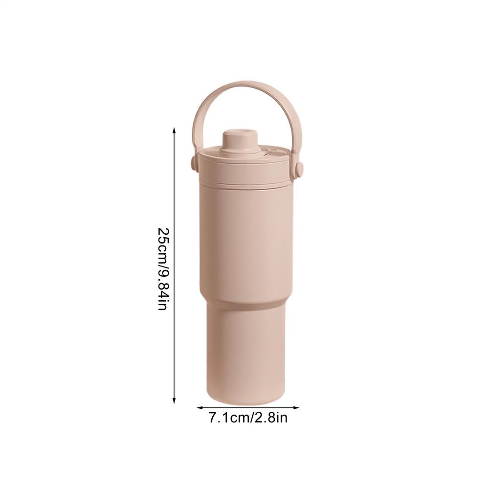 

Insulated Travel Coffee Mug 735ml Sports Cup Portable Vacuum Drinkware With Handle And Straw Leakproof Car Water Bottle For