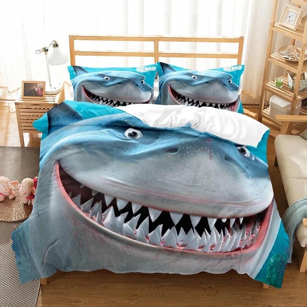 Fashion Blue Dolphin Duvet Cover Set Cute Aniaml Bed Linen Pillowcase Luxury Home Texitle Queen Full Size 3D Bedding Sets Sea