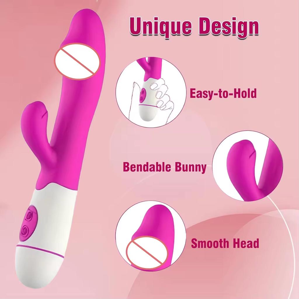 Powerful Rabbit Vibrator dildo Clitoris G Spot Stimulator Female Vibrator Vagina Massage Masturbator Adult Sex Toy for Women 18+
