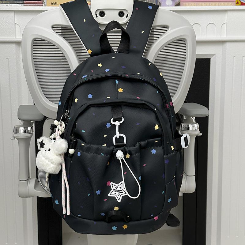Schoolbag Japanese ins style high value backpack junior high school student schoolbag casual small fresh stars multi-compartment backpack