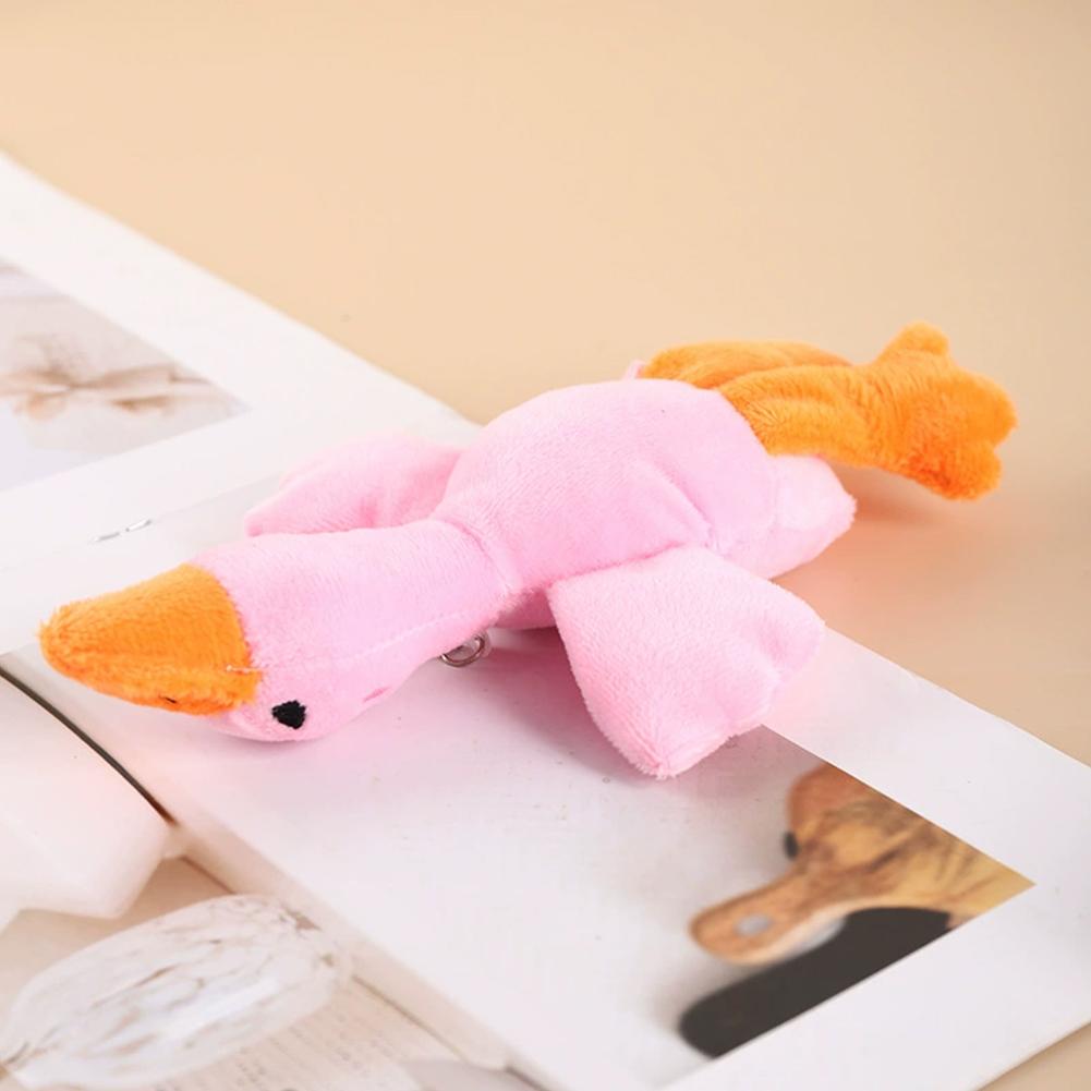 1PC Cute Duck Goose Plush Keychain Soft Stuffed Animal Pendant Fluffy White Goose Toy Kids Birthday Gift Keyring