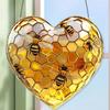 Heart Shaped Honeycomb and Bee Sunshine Catcher, Women's Unique Gift, Bee Enthusiast Gift, Rural Home Decoration, Wall Art,