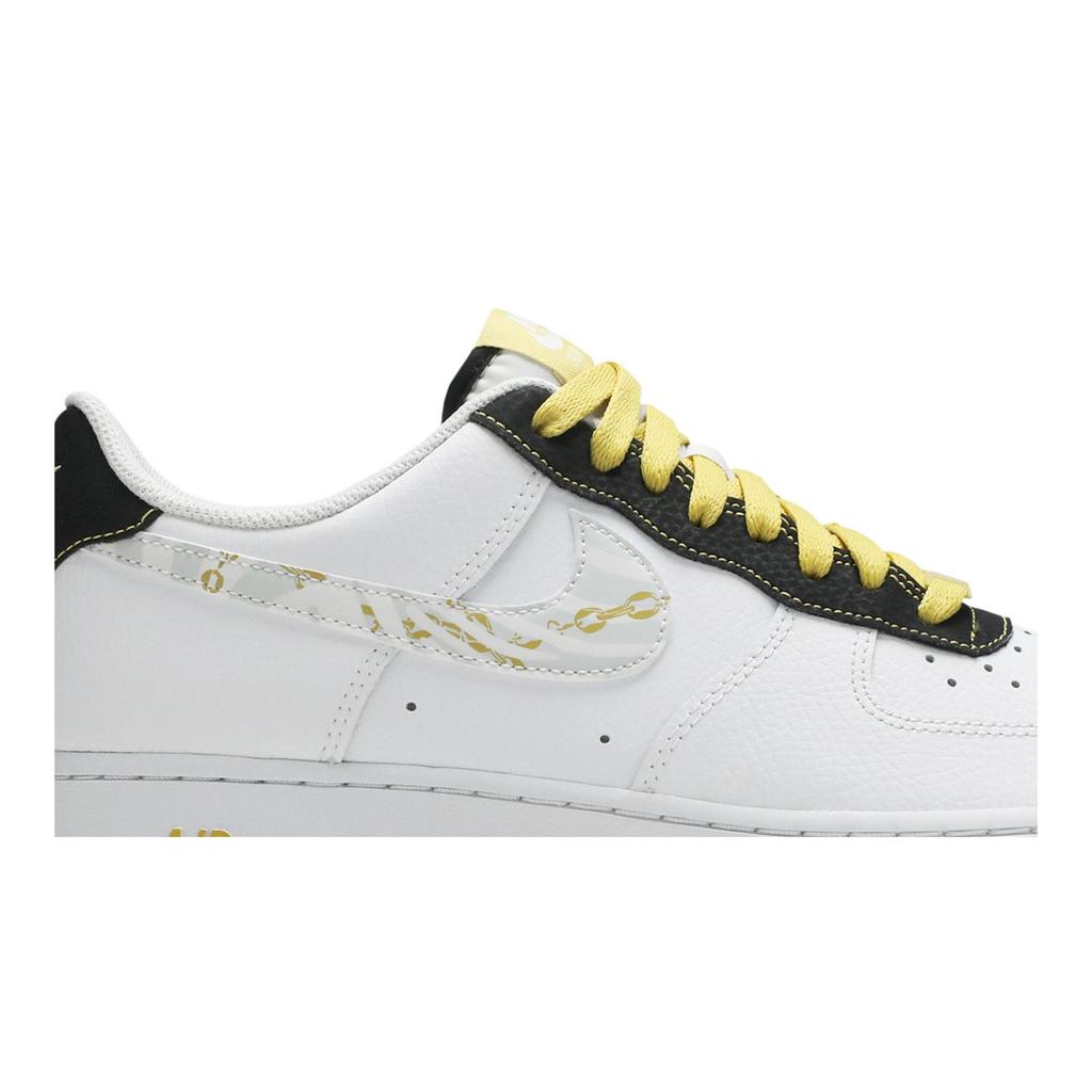 Nike Air Force 1 '07 LV8 'Gold Links Zebra Print' (Unisex) White / Saturn Gold / Black / Photon Dust Skate Shoes DH5284 100