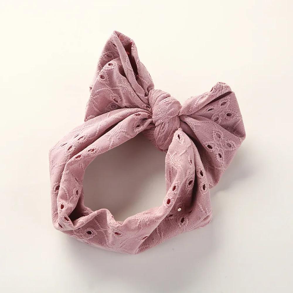 Hollow-out Premium Handmade Embroidered Bow Children's Hair Accessories Lace Hole Baby Headband Headband Wholesale