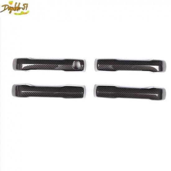 Carbon Fiber Exterior Door Handles Cover Trim Fit For Toyota Tundra -2024