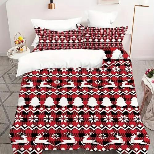 Comforter Christmas Elk Christmas Elk Background Theme Suitable For Children Kids Adults Warm Soft And Breathable