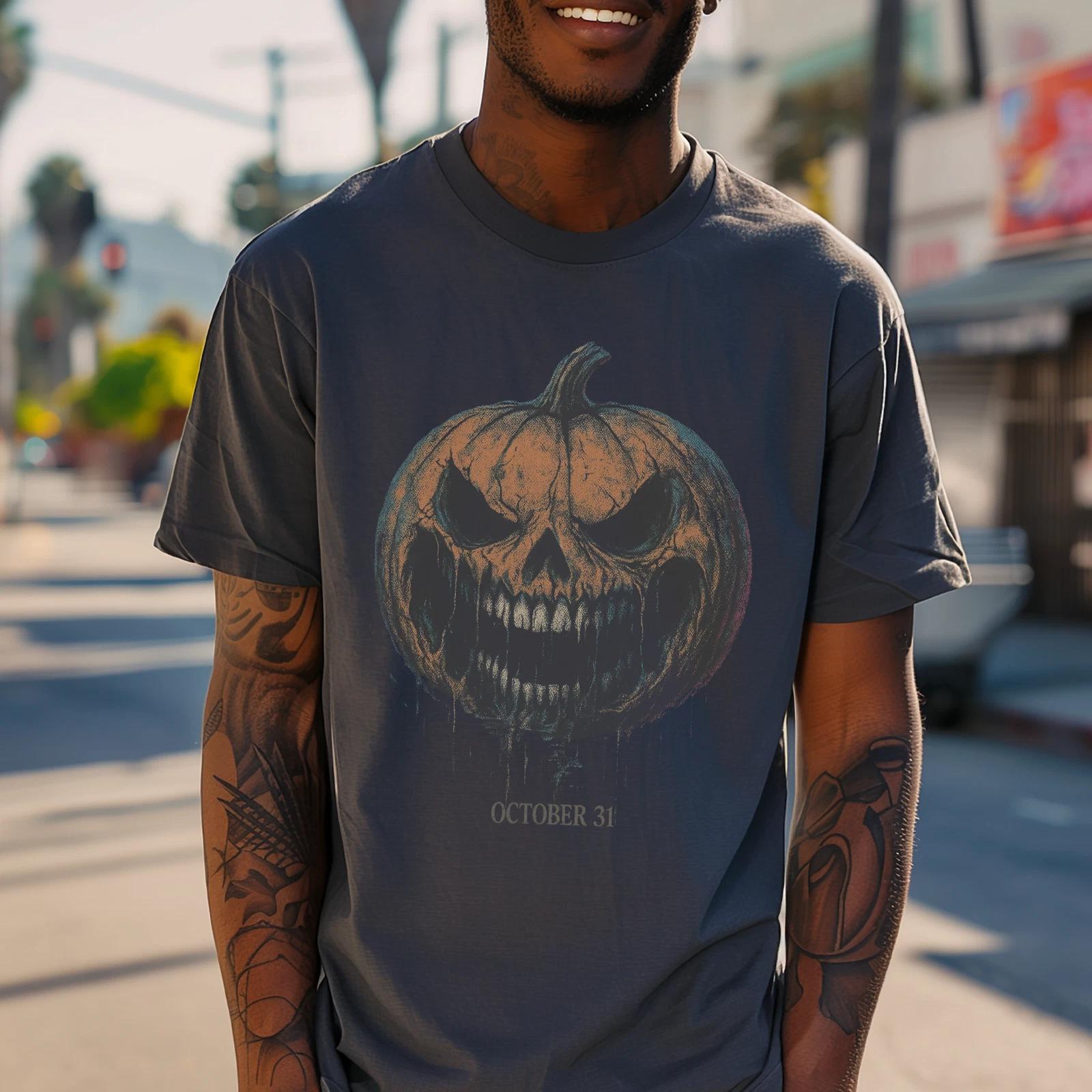 Halloween Pumpkin T shirt | Spooky Season Unisex Tee, Fall Fashion Gift XL