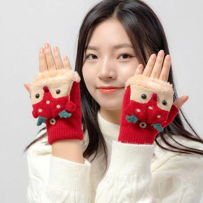 Gants moufles mignons de style coréen avec faon de dessin animé pour étudiants – Gants chauds et résistants au froid pour l'automne et l'hiver, pour la conduite et l'écriture