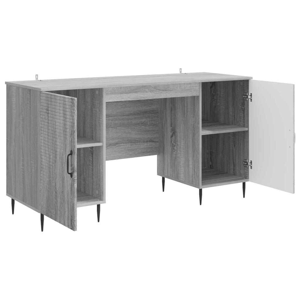 Desk Grey Sonoma 142.5 X 50 X 75 Cm Particleboard