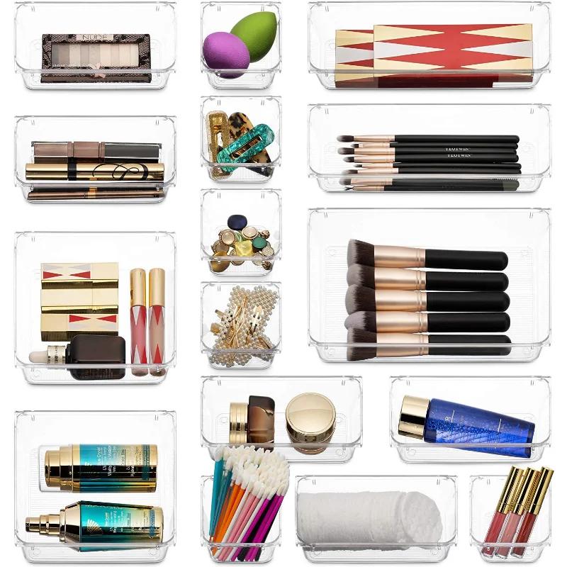 Průhledný organizér do zásuvky Průhledná přepážka do zásuvky Úložný box Koše Pouzdro na náčiní, kosmetiku, potraviny, kuchyňské nádobí, krabice